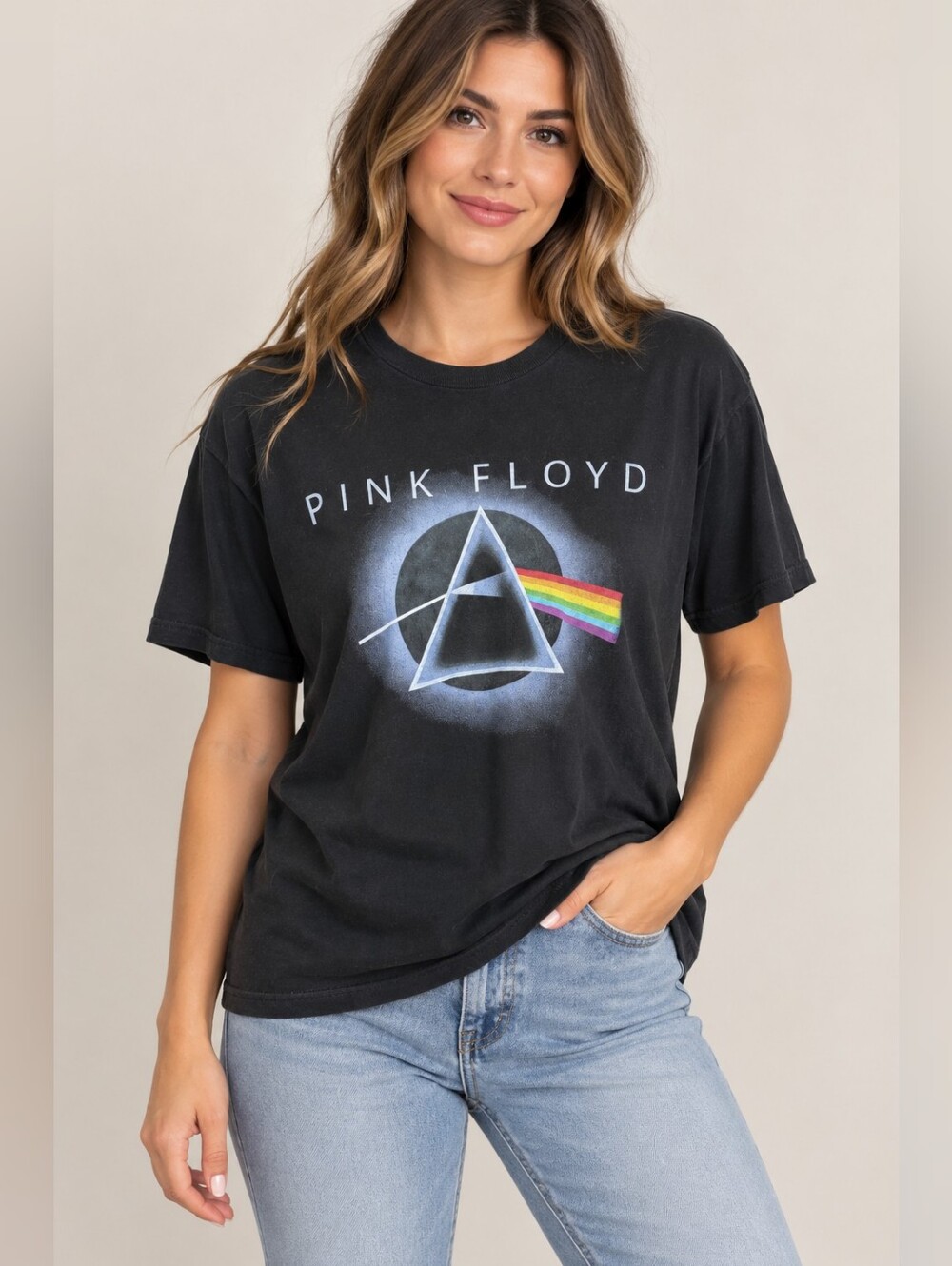5/$25 Pink Floyd Black Graphic Tee - Women's Band T-Shirt